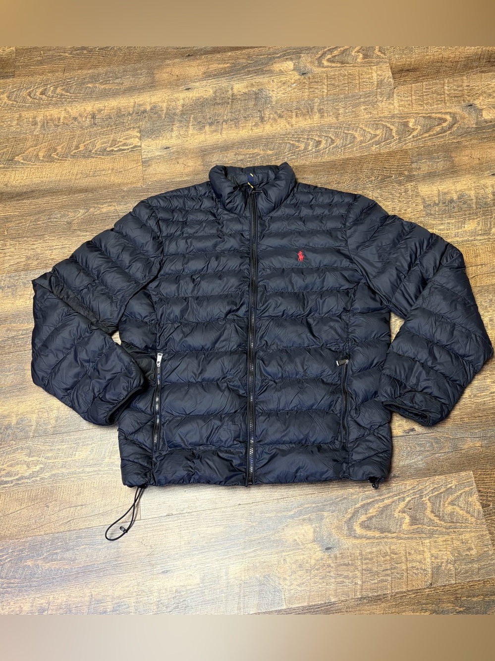 Polo Ralph Lauren Packable Puffer Jacket Coat Mens Medium Black Preppy